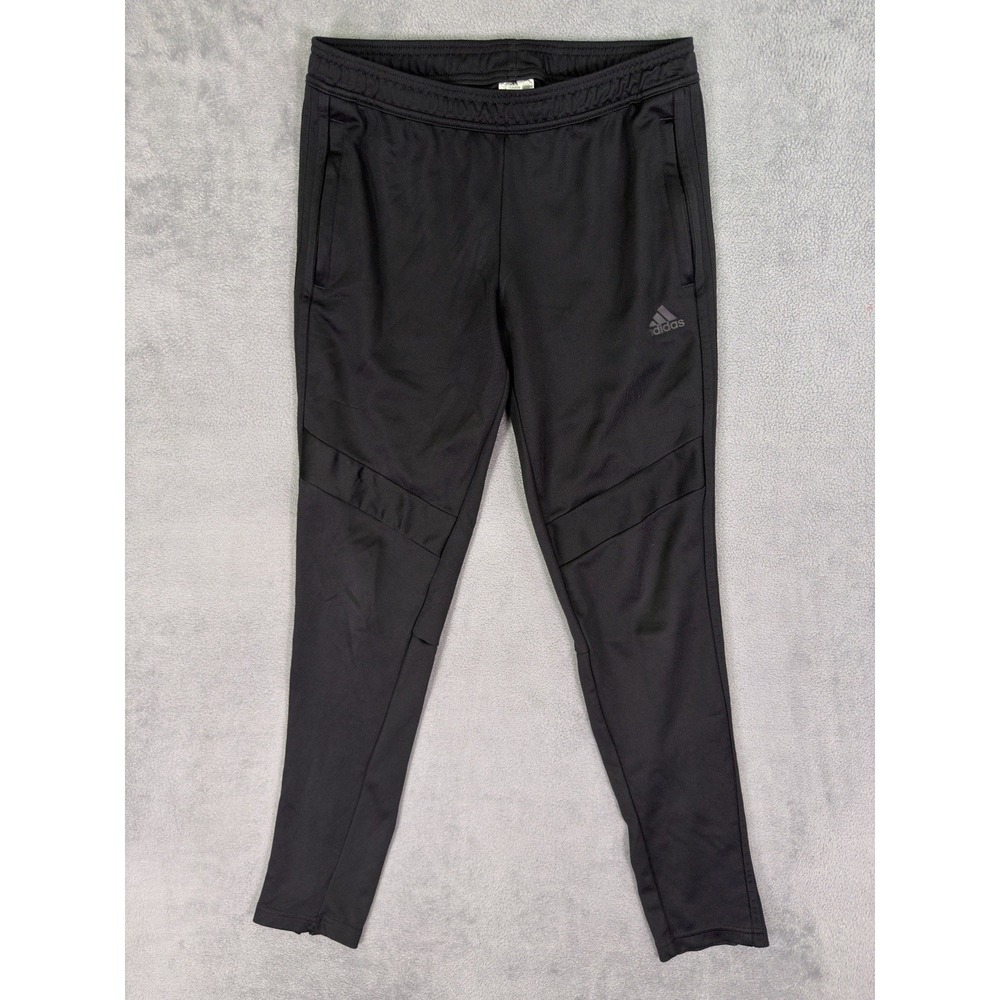Adidas Pants Womens Medium Black Skinny Joggers Zip Ankle Pull On Elastic Waist